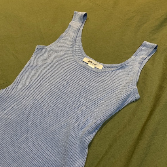 SOLD ReVamped Blue Knit Dress - Picture 1 of 4